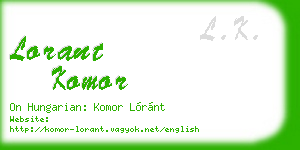lorant komor business card